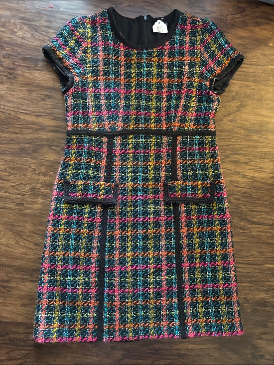 Nanette Lepore Dresses & Skirts - Nanette Lepore Multicolor Tweed Dress with Pink, Blue, Yellow & Orange Accents